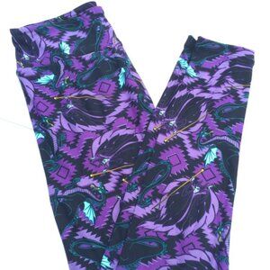 Disney OS One Size Leggings LulaRoe Maleficent Aztec Villains Crows Butter Soft
